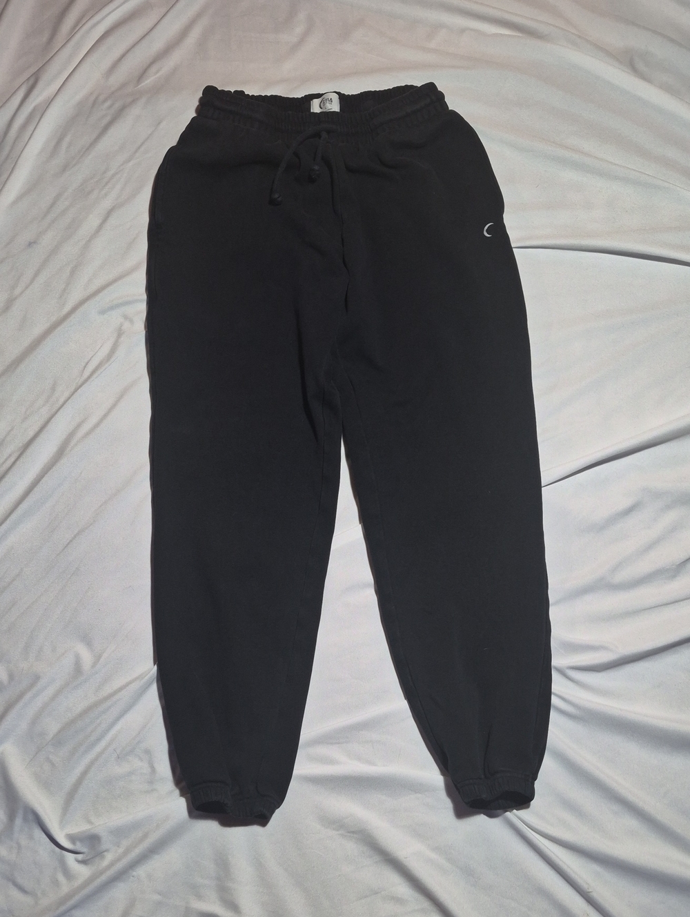 ZYIA Black Track Joggers with Crescent Moon Accent Size Lg